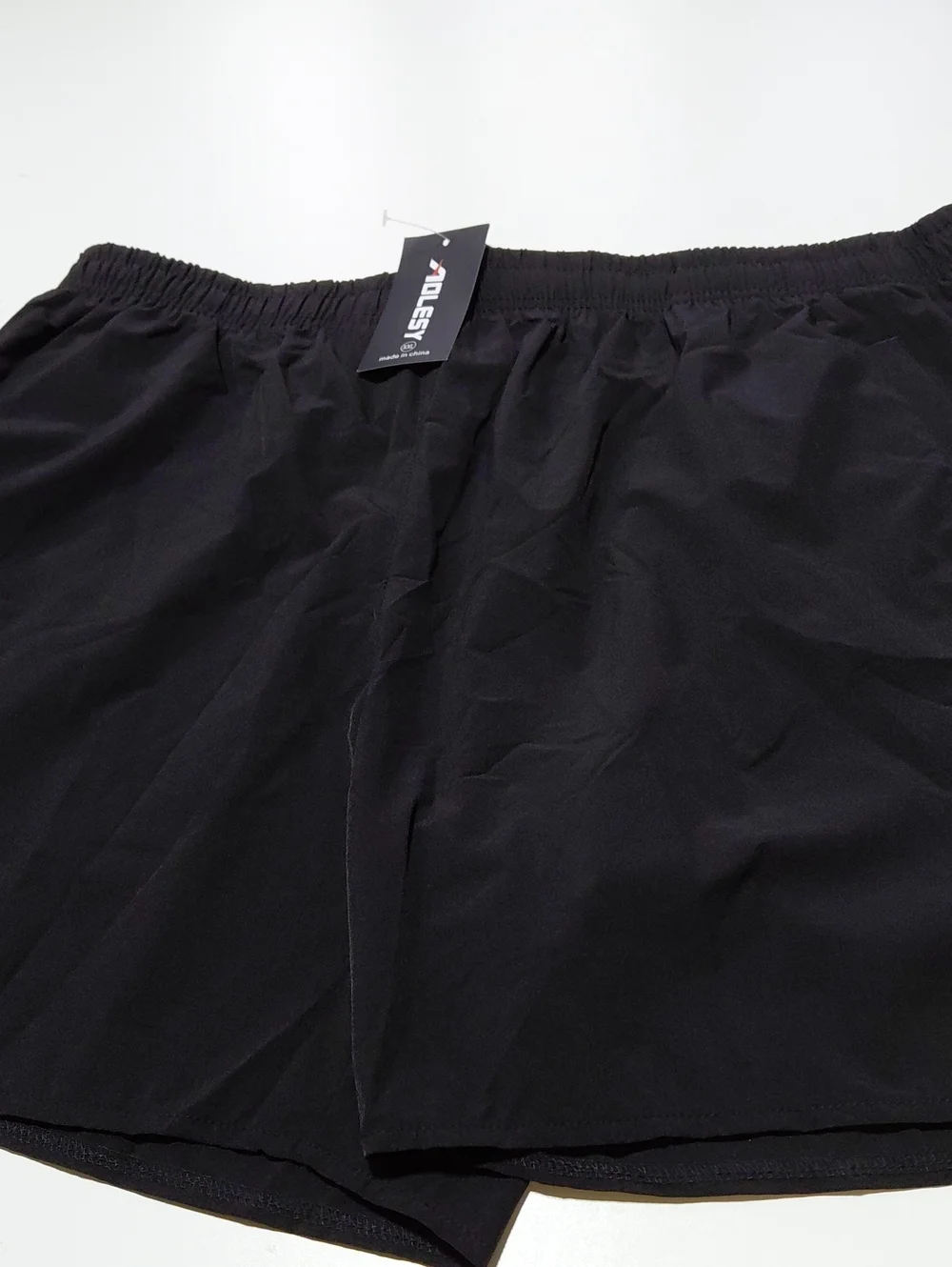 AOLESY Men's Black Athletic Shorts with  Side Zipper Pocket Size XXL